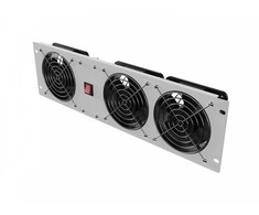 Lanberg vertikali vėdinimo plokštė 19" 3U stovui, trys ventiliatoriai, 230V | AK-1506-S | Pilkas