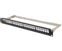 Lanberg Komutacinė panelė, tuščia, 24 prievadų, 1u, 19 colių, FTP, skirta „Keystone“ moduliams, juoda