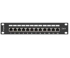 Patch panel lanberg ppf6-9012-b (1u; 10"; kat. 6; ftp; 12xrj-45)