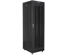 Lanberg Spinta instalacyjna rack stojąca 19 42u 600x800 juoda, drzwi perforowane lcd (flat pack)