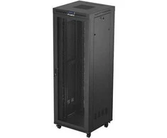 Lanberg 19 colių 47u 800x800 pastatoma rack spintelė su perforuotomis durelėmis, LCD, juoda (plokštos konstrukcijos)