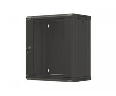 Lanberg szafa instalacyjna rack wisząca 19" 12u 540x350 juoda drzwi przeszklone (flat pack)