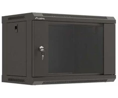 Lanberg szafa instalacyjna rack wisząca 19" 6u 540x350 juoda drzwi przeszklone (flat pack)