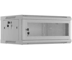 Lanberg 19" 4u 600x450 pilka sieninė rack spintelė su perforuotomis durelėmis (plokštos konstrukcijos)