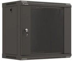 Lanberg szafa instalacyjna rack wisząca 19" 9u 540x350 juoda drzwi przeszklone (flat pack)