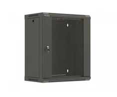 Lanberg szafa instalacyjna rack wisząca 19" 12u 540x350 juoda drzwi przeszklone (flat pack)