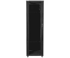 Spinta jednosekcyjna, zamykana na zamek lanberg ff01-8042-12b (42u; 19''; 2050mm / 800mm / 1000 mm; stojąca; pełne, szklane; 800 kg; spalva juoda)