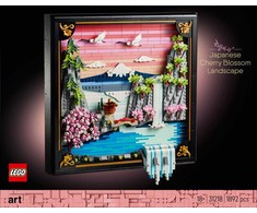 LEGO art - japoński krajobraz su kwitnącą wiśnią 31218