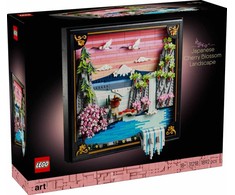 LEGO art - japoński krajobraz su kwitnącą wiśnią 31218