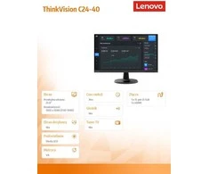 Monitorius Lenovo C24-40 60.5 cm (23.8") 1920 x 1080 pikselių Full HD LED