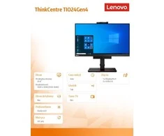 Lenovo ThinkCentre Tiny-In-One computer monitorius 60.5 cm (23.8") 1920 x 1080 pikselių Full HD LED Juodas