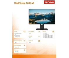 Monitorius Lenovo ThinkVision T27Q-40