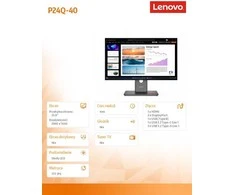 Monitorius Lenovo | ThinkVision P24q-40 | 23.8 " | IPS | 16:9 | 120 Hz | 4 ms | 2560 x 1440 pikselių | 300 cd/m² | HDMI jungtys quantity 1 | Raven Juodas | Garantija 36 mėn.