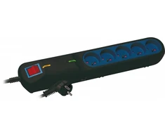 Lestar LF-2005 maitinimo juosta su apsauga nuo viršįtampių, 5 lizdai, 5 m, juoda (LF2005GAK.:CZ5.0M)