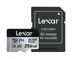Atminties kortelė Lexar 256GB Micro SDXC Professional Sidabrinis Plus UHS-I A2 V30 U3 4K