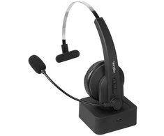 Logilink bt0059 ausinės/komplektas słuchawkowy belaidis opaska na głowę biuro/centrum telefoniczne bluetooth podstawka do ładowania juoda