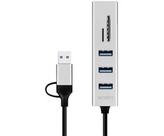 LogiLink Hub 3xusb3.0 su atminties kortelių skaitytuvu pamięci