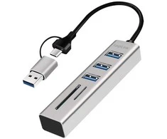 LogiLink Hub 3xusb3.0 su atminties kortelių skaitytuvu pamięci