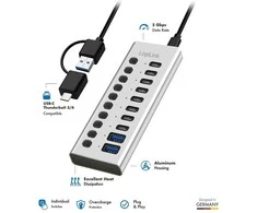 LogiLink Hub usb3.2 10-portow usb-a/c, funkcja on/off