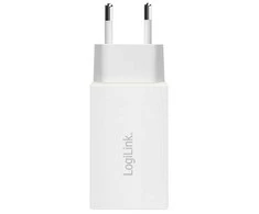 LogiLink Įkroviklis jungiama į tinklą 2x usb-c, 65w, balta