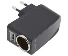 LogiLink USB sieninis įkroviklis + automobilinio cigarečių degiklio jungtis