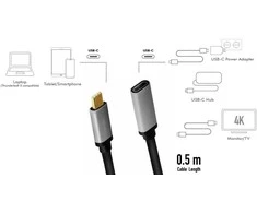 LogiLink USB 3.2 USB-C M/F 0.5 m