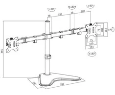 LogiLink Laikiklis 2 monitoriams 13-32, maks. 8kg