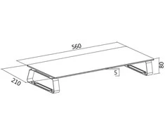 LogiLink Monitoriaus pagrindas, stiklas, 560x210, iki 20kg