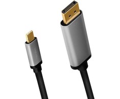 LogiLink Usb-c į dp laidas, 4k 60hz aliuminio 1,8m