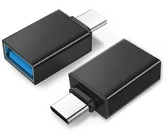 „Maclean“ OTG adapteris, USB A į USB C, juodas, MCE470