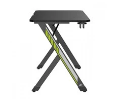 Biurko žaidimams NanoRS, juoda su laikikliu na ausinės i kubek, max. 75kg, wymiary 1200x600x750mm, RS101