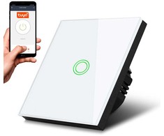 Maclean Vienas „Wi-Fi“ išmanusis jutiklinis šviesos jungiklis MCE715W, baltas