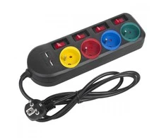 Maclean listwa zasilająca 4 gniazda 2xusb mce229b