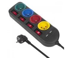 Maclean listwa zasilająca 4 gniazda 2xusb mce229b