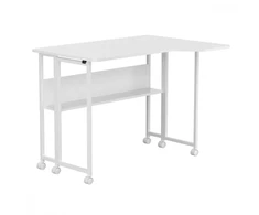 „Maclean sulankstomas biuras / staliukas maclean, baltas, mobilus 100x73cm, max. 50kg, kampinis, L formos, mc-126 l/w“