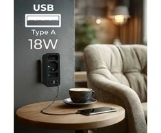 Maclean Skirstytuvas 3 lizdams mce248 f/b 2xusb-a 2xusb-c juodas