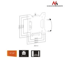 Maclean Televizoriaus arba monitoriaus laikiklis 13-27" mc-596 juodas 20kg max vesa 100x100 tv