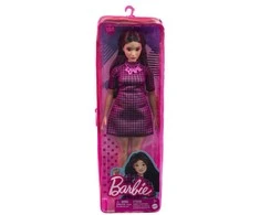 Lėlė Barbie Barbie Fashionistas Rožinė languota suknelė