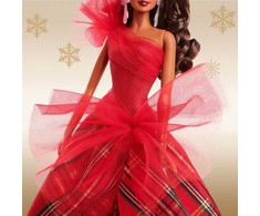 Mattel Lėlė Barbie Signature 2024 Holiday su languota suknele