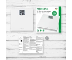Medisana PS 470 XL vonios svarstyklės iki 250 kg | Perkrovos indikatorius | Baltos