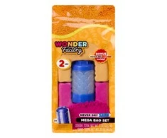 MGA WONDER FACTORY NEVER DRY Kinetinio smėlio ir modelino rinkinys „Mega Bag“