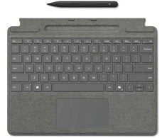 Microsoft Surface Pro 8/9/X 13" dėklas su klaviatūra ir rašikliu, anglų (tarptaut.) išdėstymas, platinos spalvos