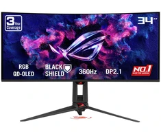 Žaidimų monitorius Asus ROG Swift OLED PG34WCDN, 34" WQHD (3440x1440) QD-OLED lenktas, 21:9, 240Hz, 0.03ms, HDR True Black 400