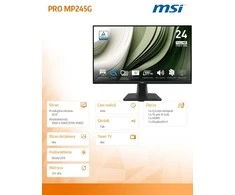 MSI Monitorius 23,8 colio pro mp245g led / fhd / plokščias / 100 Hz / juodas