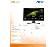 Monitorius MSI MAG 242C - 23,6" | VA išlinkis 1500R | „Full HD“ | 1 ms | 180 Hz