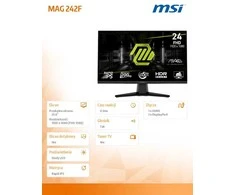 Monitorius MSI MAG 242F - 200Hz | Full HD | Rapid IPS | 23.8"