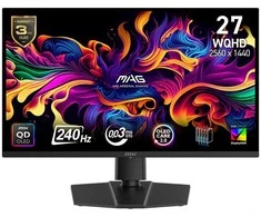 Žaidimų monitorius MSI MAG 271QP QD-OLED X24, 26.5" WQHD (2560x1440) QD-OLED, 240Hz, 0.03ms, HDR