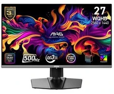 Monitorius MSI MAG272QP QD-OLED X50 26,5 colio QD-OLED WQHD 500Hz 0.03ms 2xHDMI2.1 DP USB-C PD15W