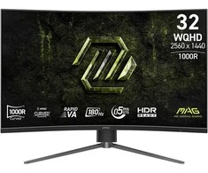 MSI Monitorius MAG 325CQPF E18 31.5/LED/WQHD/LED/Išlenktas/180Hz/Juodas