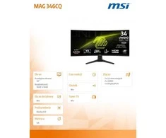 Monitorius MSI MAG 346CQ - 180Hz | UWQHD | 34" | VA